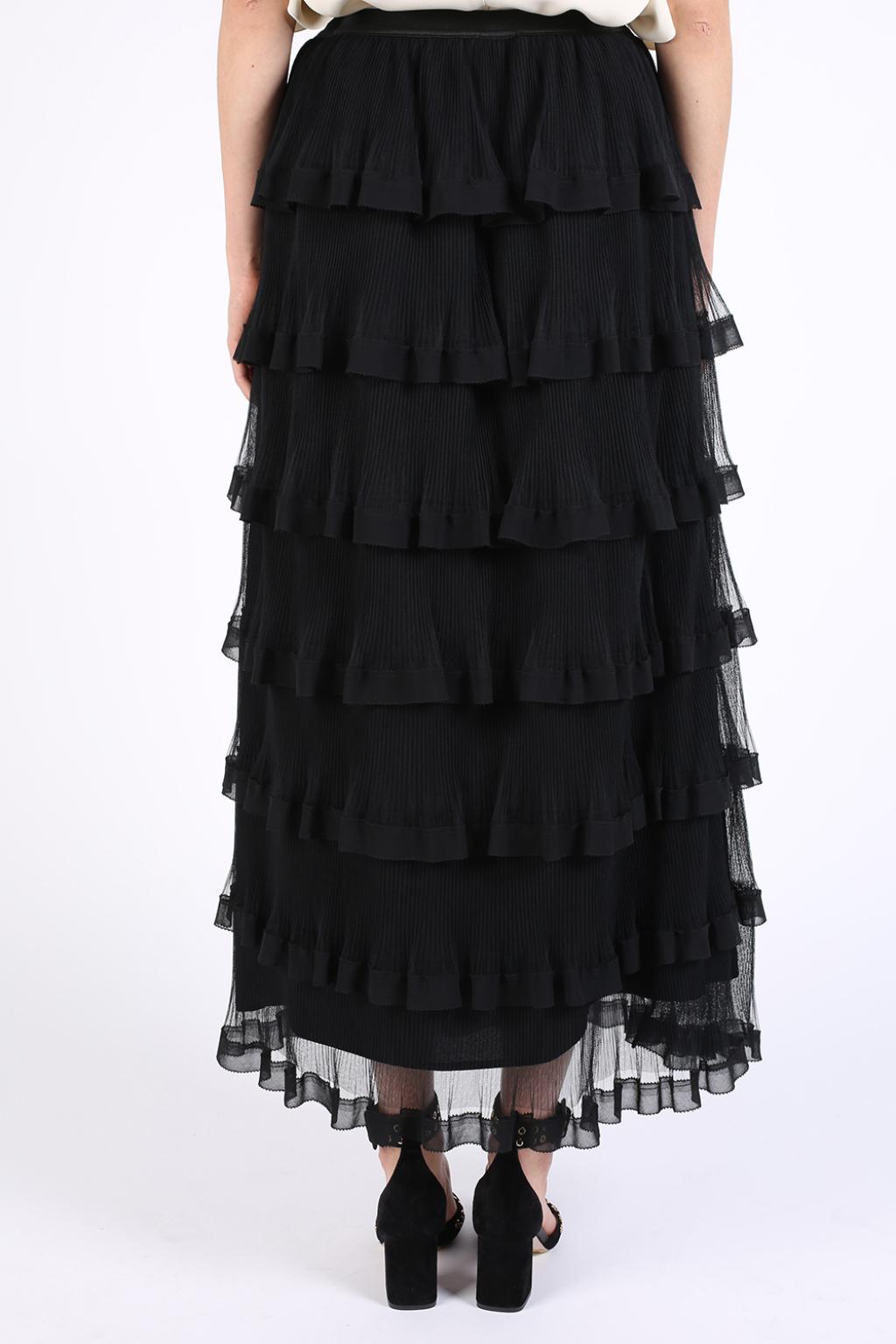 CLANE (クラネ) W FACE PLEATS SKIRT ブラック サイズ:1 | CLANE WFACE